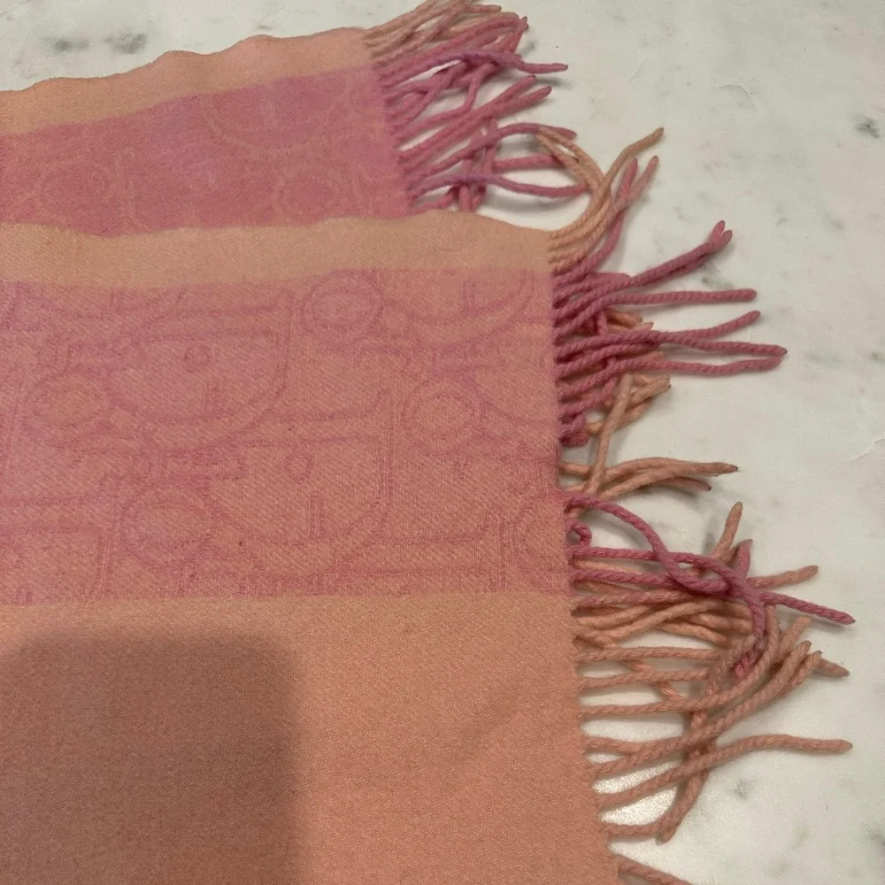 Vintage Pink Christian Dior Trotter Monogram Scarf